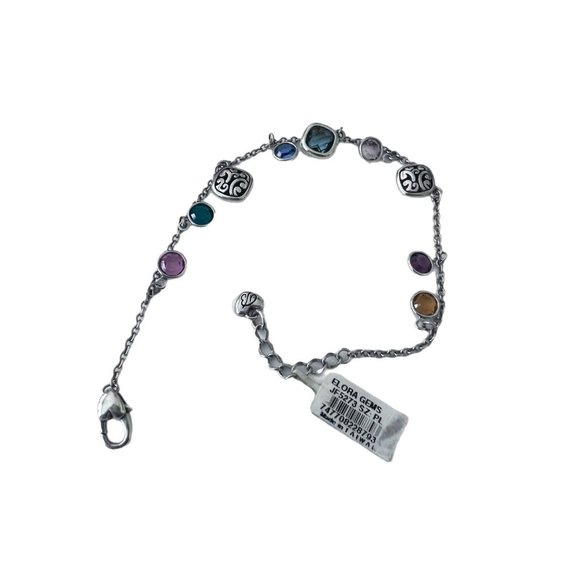 brighton ankle bracelet Colorful With Crystals. Silver Plated - Picture 4 of 5